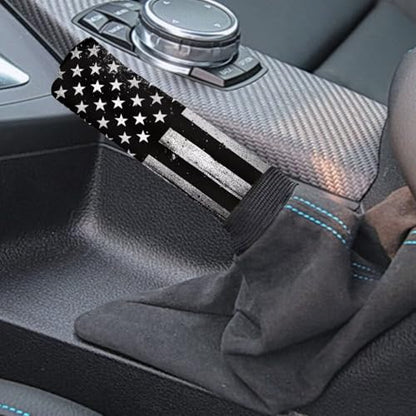 American Flag Black Print 2 Pcs Car Gear Shift Knob Cover Handbrake Cover Comfortable Vehicle Shift Lever Handle Protector Car Gear Shift Cover Set Universal Fit for Cars - color: American Flag Black