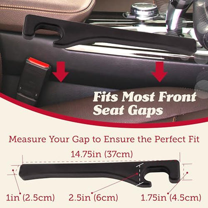 Lusso Gear Car Seat Gap Filler (2 Pack) - Stop Dropping Between Seats - Universal Fit for Car, Truck, SUV - Block the Gap between Seat Console - color: Gap Filler - Black