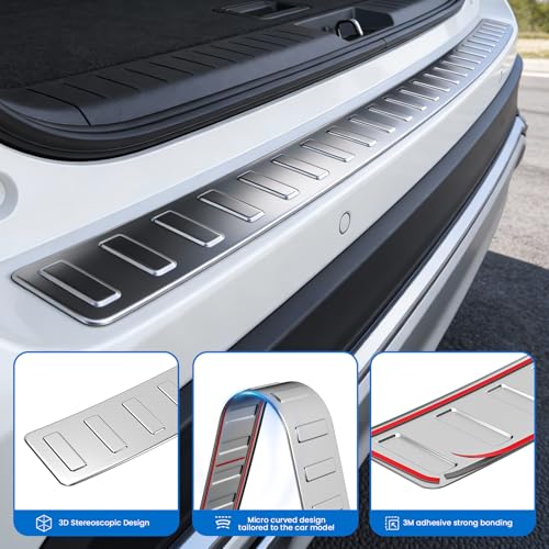 Stainless Steel Rear Bumper Protector Guard fits Volkswagen VW Atlas 2018-2026, Trunk Outside Door Sill Protector Cover Accessories, Silver 1 PCS, 2019 2020 2021 2022 2023 2024 2025
