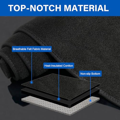 Dash Cover for Chevy Chevrolet Colorado/GMC Canyon 2023-2025 2026 Dashboard Cover Mat Non-Slip Center Console Protector Mat Sunshade(Black Trim) - color: Black