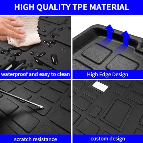 Cargo Mat Compatible with 2020-2025 Kia Telluride (Not for 2027) Cargo Liner Trunk Mat TPE All Weather Back Seat Cover Protector 2024 Telluride Accessories (Trunk Mat with Backrest Mat) - color: Trunk Mat with Backrest Mat