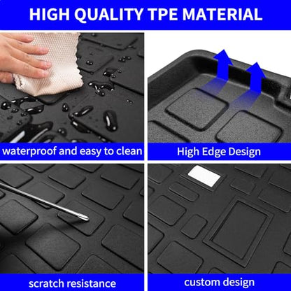 Cargo Mat Compatible with 2020-2025 Kia Telluride (Not for 2027) Cargo Liner Trunk Mat TPE All Weather Back Seat Cover Protector 2024 Telluride Accessories (Trunk Mat with Backrest Mat) - color: Trunk Mat with Backrest Mat