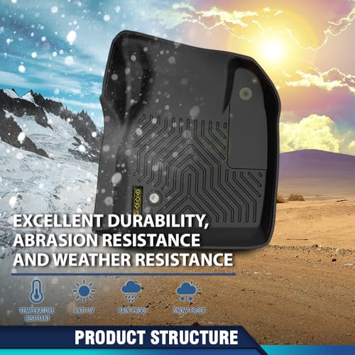 PIT66 TPE Floor Mats Compatible with 2014-2019 Toyota Corolla (Heavy Duty) 1st & 2nd Row All Weather Cover Protection Cargo Liners alfombras para carro - size: Fit Toyota Corolla 2014-2019 | 3PCS