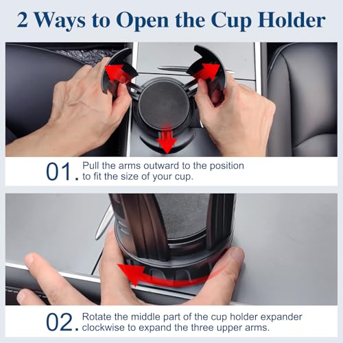 Car Cup Holder Expander, Cup Holder Extender Adapter with Expandable Arm and Adjustable Base, Compatible with Yeti Ramblers, Hydro Flasks, Stanley, Owala Most Coffee Mugs Bottles & Cups (CUP-B-1pack) - size: CUP-B-1pack