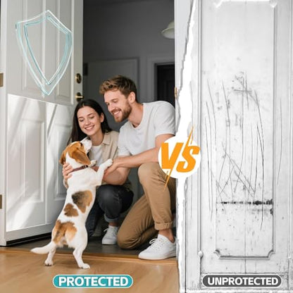 Door Protector from Dog Scratching – Transparent Dog Scratch Guard for Doors & Furniture – No-Residue Pet Scratch Protector, Durable & Trimmable Anti-Scratch Vinyl Sticker for Dogs & Cats (118"x8.3")