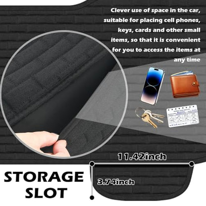 Car Back Seat Cover,Comfortable & Breathable Car Bench Seat Cover with 2 Storage Slot,Non-Slip Backseat Covers for Cars with Non-Slip Particles Cars Interior Accessories