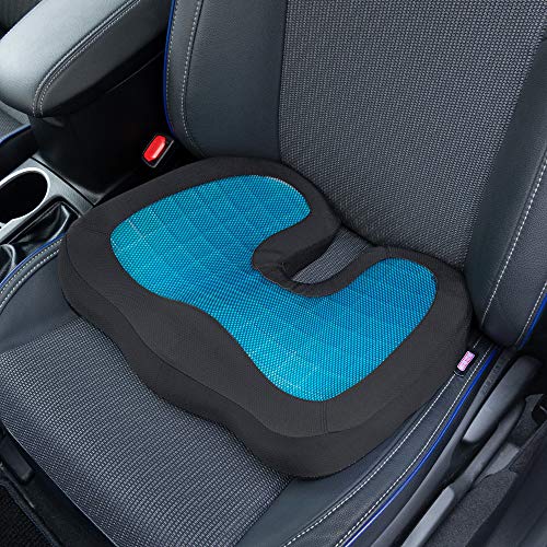 Motor Trend Cooling Car Seat Cushion with Memory Foam, Made with Orthopedic Gel for Maximum Coccyx Comfort & Back Pain Relief, Ideal Office Chair Cushion