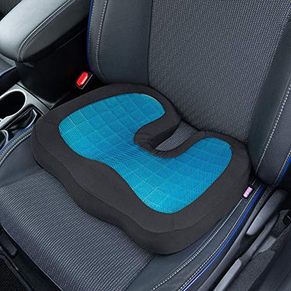 Motor Trend Cooling Car Seat Cushion with Memory Foam, Made with Orthopedic Gel for Maximum Coccyx Comfort & Back Pain Relief, Ideal Office Chair Cushion
