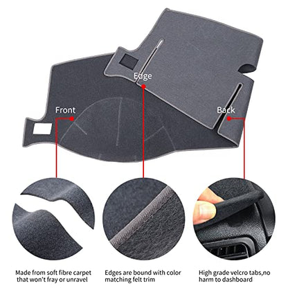 Dashboard Cover Dash Mat Compatible with 2007-2014 Chevy Chevrolet Tahoe Suburban,2007-13 Chevy Avalanche Silverado 1500 2500 3500 LTZ/GMC Sierra SLT Denali,2007-14 GMC Yukon XL (Gray) - color: Dark Gray