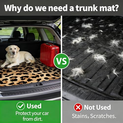 Car Trunk Mat - Universal Size 29" x 39", Leopard Print Pattern Cargo Liner, Car Accessory for SUVs/Sedan/Wagons, Durable Protective Mat, Trunk Liner for Families/Travel Enthusiasts - style: Leopard Print-6
