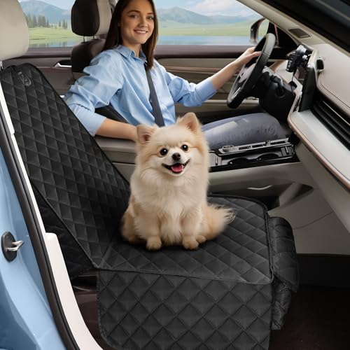 Dog Car Seat Cover, 2 Pack Waterproof Pet Front Seat Car Cover, Full Protection Dog Seat Protector with Side Flaps, Universal Size for Cars, Trucks, SUVs - size: 2 Pack
