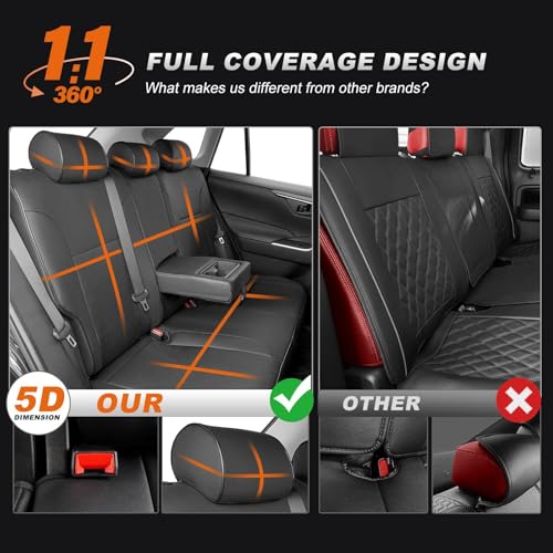 AOMSAZTO Custom Fit Seat Covers for Toyota RAV4: 2022 2023 2024 2025 SE Hybrid, 2019 2020 2021 2022 2023 2024 2025 Prime & XSE Hybrid - Full Set Waterproof Faux Leather (Black) - color: Black, size: RAV4 2019-2025 Hybrid/Prime/PHEV XSE,SE