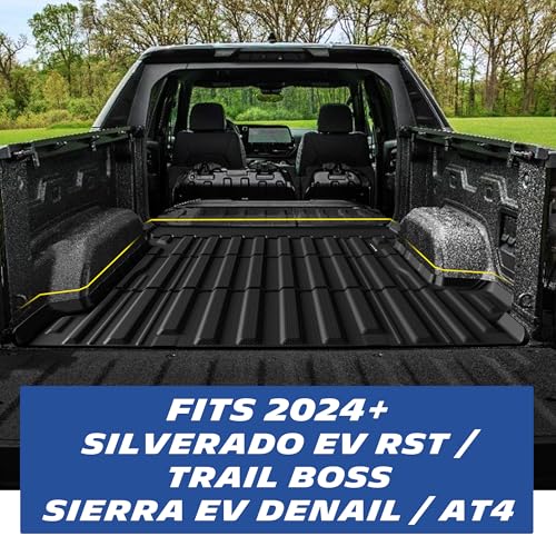 MICHELIN Truck Bed Mat for 2024-2026 Chevy Silverado EV RST/Trail Boss & GMC Sierra EV Denali/AT4 Only, All-Weather Truck Bed Liner, Custom Fit, Durable TPE Bedliner, Non-Slip - size: 2) Silverado EV/Sierra EV | 24-26 | 5.9 FT