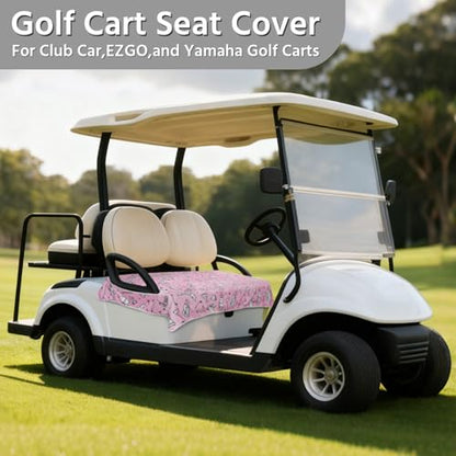 Golf Cart Seat Covers, Universal Golf Cart Seat Towel Blanket for Yamaha, EZGO, Club Car, Icon and More 2-Seat Carts, 100% Microfiber Keeps Seat Comfortable and Clean - color: golf