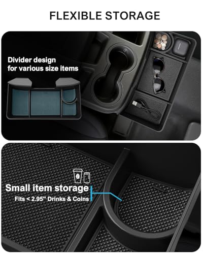 Center Console Hanging Organizer Box with Compartments Compatible with 2019-2026 Chevy Silverado/GMC Sierra 1500, 2020-2026 Silverado/Sierra 2500HD 3500HD Accessories (Split-Bench Folding Seat Only)