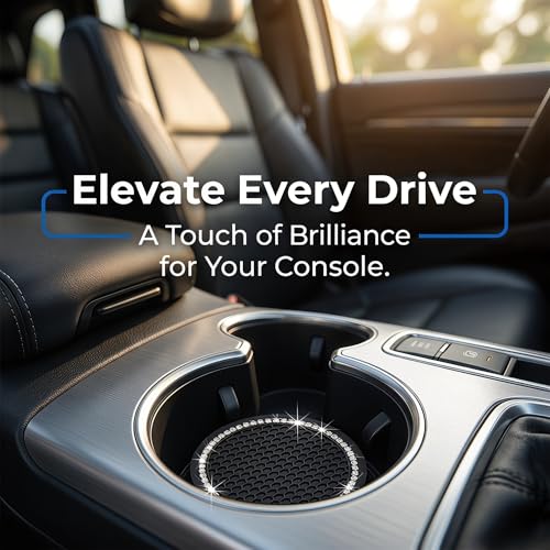 Car Cup Holder Coasters, Bling Cup Holder Insert Coaster Car Interior Accessories-2.75 inch Silicone Anti Slip Car Coaster-Universal (Pack of 2) DBlosp - color: Black