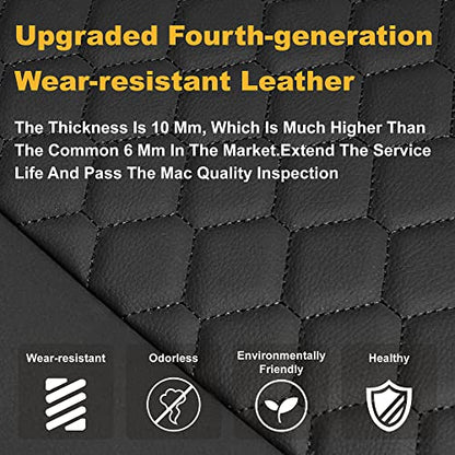Elantrip Car Seat Cover Full Set Luxury Faux Leather with Diamond Quilted Design, Waterproof, 5mm High Elasticity Foam Suitable for Cars Trucks and Suvs Black - size: Full Seat Cover Set
