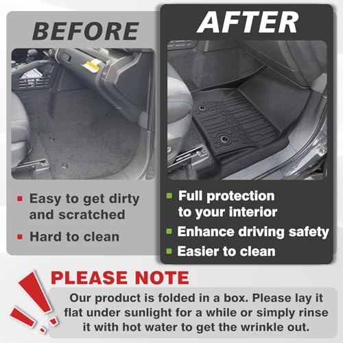 TripleAliners for Tacoma 2024 2025 2026 Double Cab Floor Mats (Fit Manual Trans ONLY) All Weather Floor Liners Compatible with 2024+ Toyota Tacoma Accessories Front & Rear Mats(Not for Hybrid/Auto) - size: Tacoma | Manual Trans | 2024+