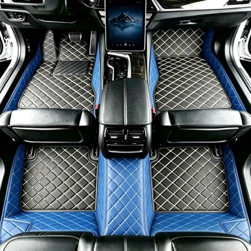Customize Floor Mats for Cars fit 98% Sedans SUV Sports, Custom Automotive Floor Mat Fit Truck All Weather Car Protection Pads Non-Slip Auto Interior Mats (Blue Black) - color: Blue Black