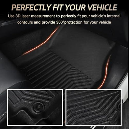 All-Weather TPE Custom Fit Car Floor Mats for Toyota RAV4 and Hybrid Models (2019-2025) - Durable Black Liners for Front and Rear, Essential RAV4 Accessories, Black - size: For RAV4 2025-2019 3pcs