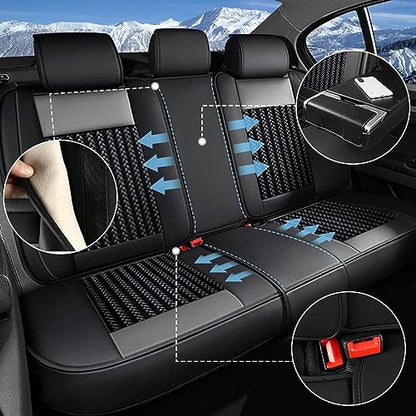 Custom Fit Faux Leather Seat Covers for Nissan Frontier 2007-2026 Full Set 5 Seats, Airbag Compatible, Black & Gray - color: #050 Black & Gray, size: 5 Seats