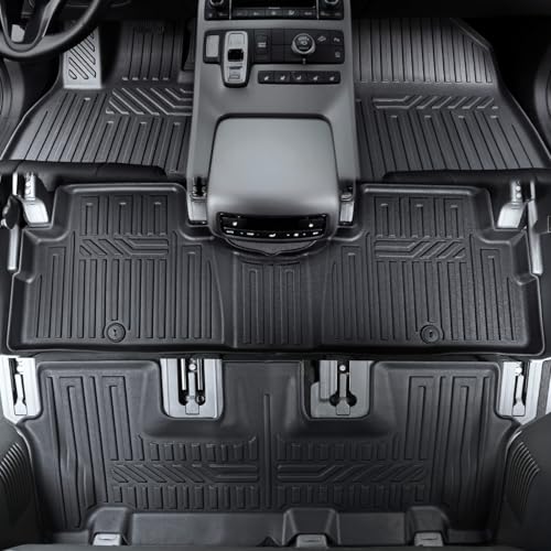 GALVAGNIATE Floor Mats for Hyundai Palisade 2020-2025, All Weather Floor Mats Trunk Cargo Liner with Backrest Protectors Accessories, Full Coverage Set (Fit 7/8 Seats) - size: For Hyundai Palisade | 2020-2025
