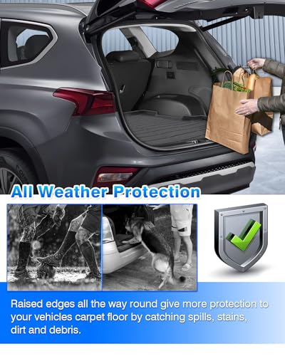 Cartist Cargo Liner Fits for Hyundai Santa Fe & Santa Fe Hybrid 2021-2023 & Santa Fe Plug-in Hybrid 2022 2023, All Weather Trunk Liner Cargo Mat for Santa Fe Accessories - size: 8)Hyundai Santa Fe & Santa Fe Hybrid【2021-2023】