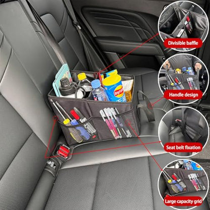 Car Organizer - Car Organizers and Storage, Collapsible Small Car Seat Storage Organizer for Console Front/Back, Automotive Backseat Organizer Passenger Seat Organizer