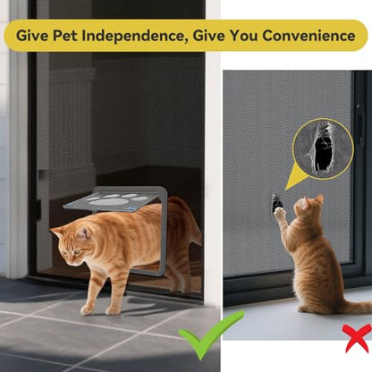 Dog Door for Screen Door, Cat Door Screen Small Dog Door Insert for Sliding Door Easy Install, Small 8"×10"