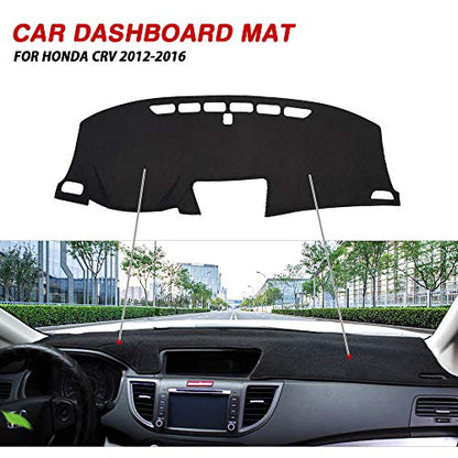 CARTIST Flannel Dashboard Cover for Honda CR-V 2012-2016 CRV Dash Cover Nonslip Dashboard Mat Protector Sunshade No Glare