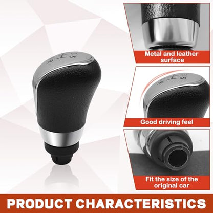 5 Speed Manual Transmission Gear Shift Knob Cover Compatible with Ford Escape Kuga Focus Fiesta mk7 2008-2013 Shifter Lever Knob Replacement Parts Silver - color: Silver, size: 5 Speed