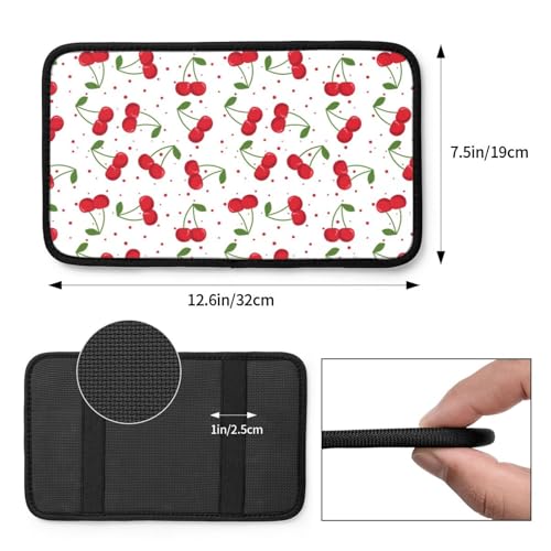 Universal Car Center Console Cushion Pad, Red Cherry Soft Waterproof Car Center Console Cover Auto Armrest Seat Box Cover Protector for Most Vehicle SUV Truck Car - color: Red Cherry