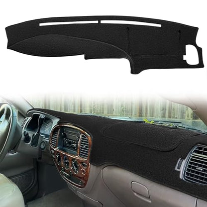 Dash Cover Mat Custom Fit for 2000-2006 Toyota Tundra/ 2001-2007 Toyota Sequoia, Dashboard Cover Pad Carpet Protector F125 (Black)