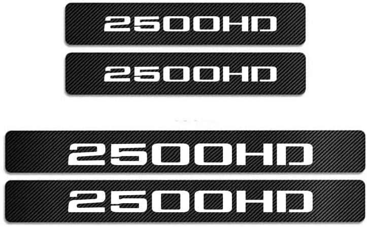 4Pcs Car Door Sill Protector Door Sill Scuff Plate Stickers Compatible with Sierra 2500HD (White) - color: 2500HD (White)