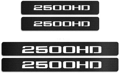 4Pcs Car Door Sill Protector Door Sill Scuff Plate Stickers Compatible with Sierra 2500HD (White) - color: 2500HD (White)