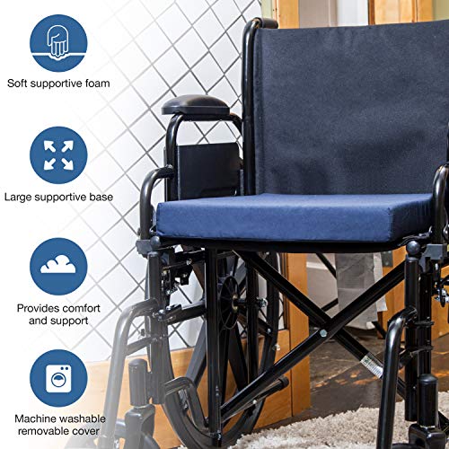 DMI Seat Cushion and Chair Cushion for Office Chairs, Wheelchairs, Scooters, Kitchen Chairs or Car Seats, FSA HSA Eligible, for Support and Height while Reducing Stress on Back, Tailbone or Sciatica
