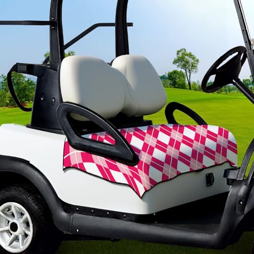 Golf Cart Seat Covers Golf Cart Seat Towel Blanket Group - color: Pink Diamond Grid