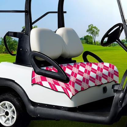 Golf Cart Seat Covers Golf Cart Seat Towel Blanket Group - color: Pink Diamond Grid