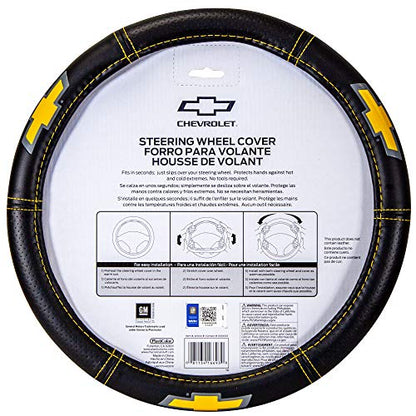 Plasticolor 006693R01 Deluxe High Contrast Stitching Premium Steering Wheel Cover Compatible with Chevrolet for Cars, Trucks & SUV