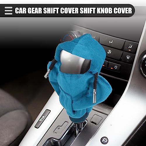 Motoforti Universal Car Gear Shift Cover Shift Knob Cover, Gear Stick Cover Shift Gear Cover, Fashionable, Fabric, Blue, 2 Pcs