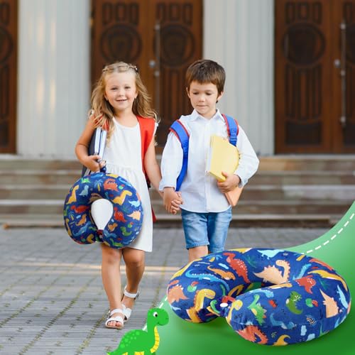 2 Pcs Dinosaur Travel Pillow with Sleep Eye Mask, U Shaped Memory Foam Headrest & Neck Pillow with Washable Cover, Soft Neck Head Support Travel Accessories for Airplane Car Train Bus Trips - style: Dinosaur