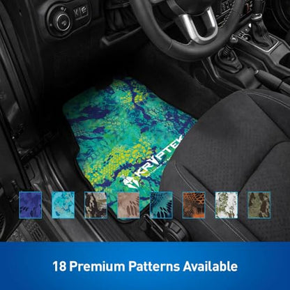 Coverking Universal Car Floor Mats Set of 2 (Front Driver and Passenger) Kryptek Mahimahi Camo - All-Weather Protection for Mud, Dirt, Rain, Spills, Non-Slip Backing, Fits Cars Trucks SUVs Jeeps - style: Kryptek Mahimahi