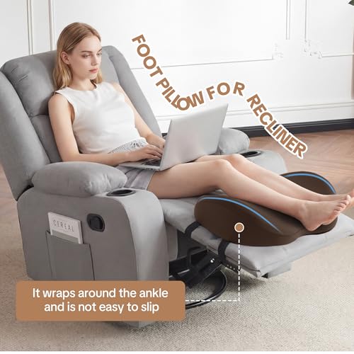 ROYALAY Recliner Foot Rest Cushion with Adjustable Strap, Memory Foam Recliner Leg Rest Pillow, Breathable Foot Pillow with Removable Cover, Recliners Accessories
