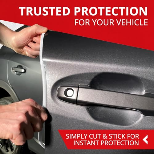 All-Fit Automotive Car Door Edge Protector – Universal DIY Edge Trim to Prevent Scratches & Dings – Flexible Adhesive Molding Trim for Cars, Trucks & SUVs (10 Ft - White) - color: White