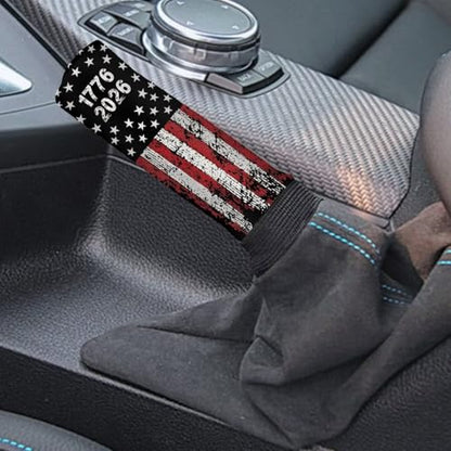 KEIAHUAN 2 Piece 250 Years Car Gear Shift Knob Cover & Handbrake Cover Set for Men Sweat-Absorption & Non Slip Universal Case Sleeve Fits for SUV,Sedan,Truck,Minivan - color: 250 Year American Anniversary