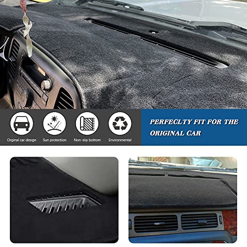 Black Dashboard Dash Board Cover Mat Carpet Compatible with 2007-2013 Chevrolet Silverado GMC Sierra - size: 2007-2013 Chevrolet Silverado GMC Sierra