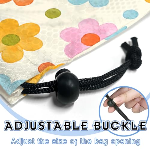 Car Trash Bag Hanging Back of Seat Waterproof Small Cute Printed One-Handed Strap Drawstring Garbage Bags for Car-Flower - color: Flower Car Trash Bag