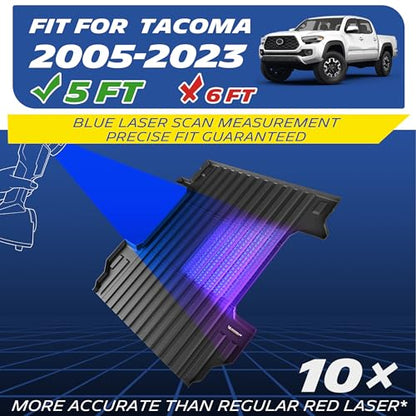 MICHELIN Truck Bed Mat for 2005-2023 Toyota Tacoma - 5 FT / 60.5" Short Bed, All-Weather Truck Bed Liner, Custom Fit, Durable TPE Bedliner, Non-Slip - size: 1) Tacoma | 05-23 | 5 FT