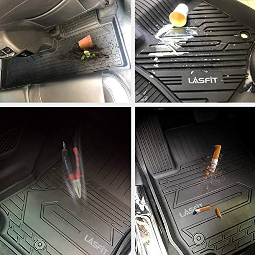 LASFIT Floor Mats for Jeep Grand Cherokee 2013-2015, for Dodge Durango 2013-2015 (Not for 6-seat), All Weather TPE Custom Fit Car Mats Floor Liners 1st & 2nd Row, Black - style: Grand Cherokee 2013-2015 Floor Mats