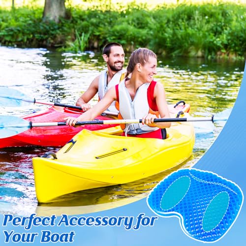 Anti Slip Kayak Seat Cushion-Thick Breathable Comfortable Waterproof-Gel U Shape Seats Pad with Non-Slip Cover, Lifetime Kayak Seat for Sit in Inflatable Kayaks Canoe Boat Accessories, 2 Pcs